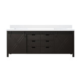 Marsyas 84 in. Freestanding Bathroom Vanity with White Quartz top, White Square Sink