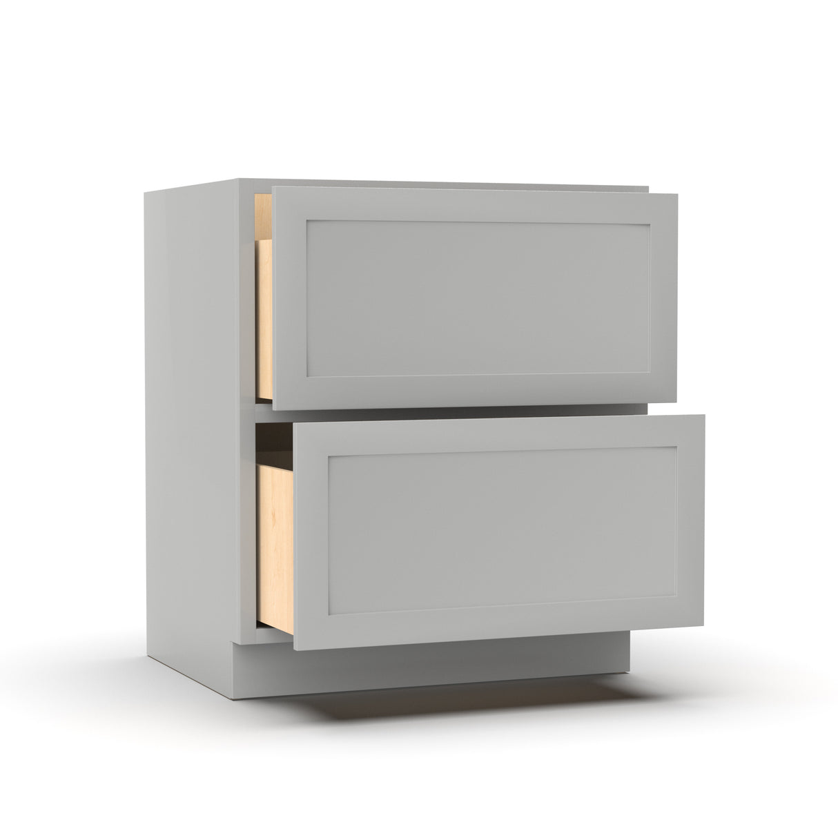 RTA - Liberty Shaker Ashen - Double Drawer Base Cabinets - 30"W x 34.5"H x 24"D