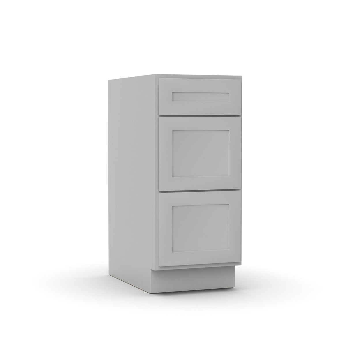 RTA - Liberty Shaker Ashen - Three Drawer Base Cabinets - 15"W x 34.5"H x 24"D