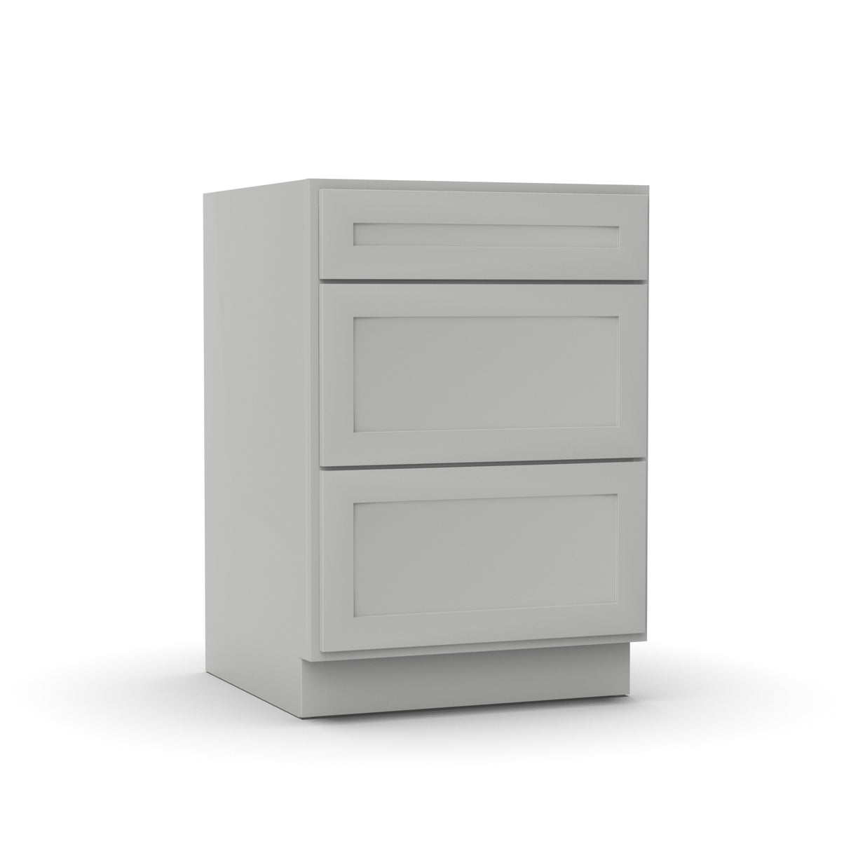 RTA - Liberty Shaker Ashen - Three Drawer Base Cabinets - 24"W x 34.5"H x 24"D