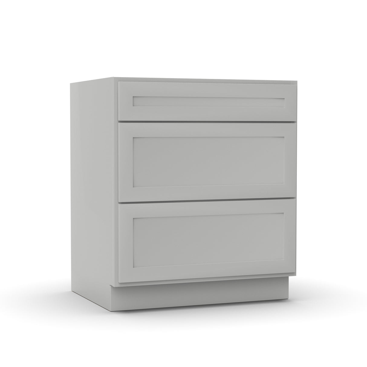 RTA - Liberty Shaker Ashen - Three Drawer Base Cabinets - 30"W x 34.5"H x 24"D