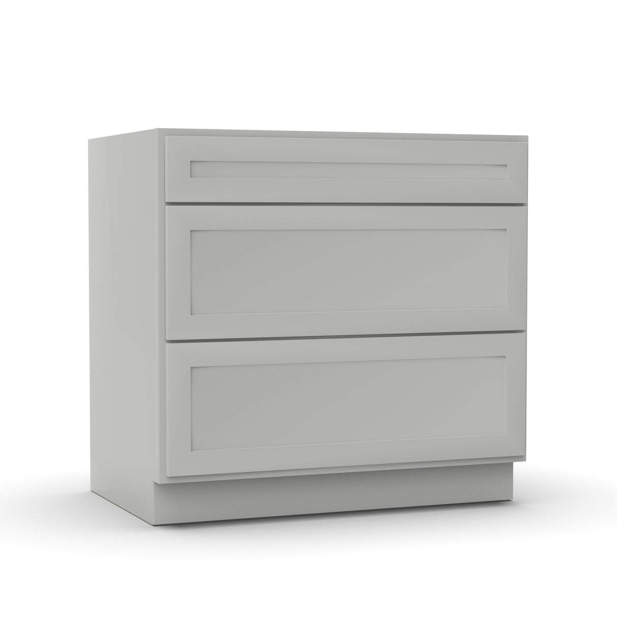 RTA - Liberty Shaker Ashen - Three Drawer Base Cabinets - 36"W x 34.5"H x 24"D - LSA-3DB36