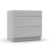 RTA - Liberty Shaker Ashen - Three Drawer Base Cabinets - 36"W x 34.5"H x 24"D - LSA-3DB36