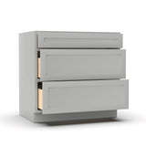 RTA - Liberty Shaker Ashen - Three Drawer Base Cabinets - 36"W x 34.5"H x 24"D - LSA-3DB36