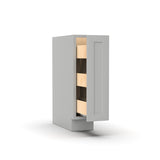RTA - Liberty Shaker Ashen - Spice Rack Base Cabinets - 9"W x 34.5"H x 24"D
