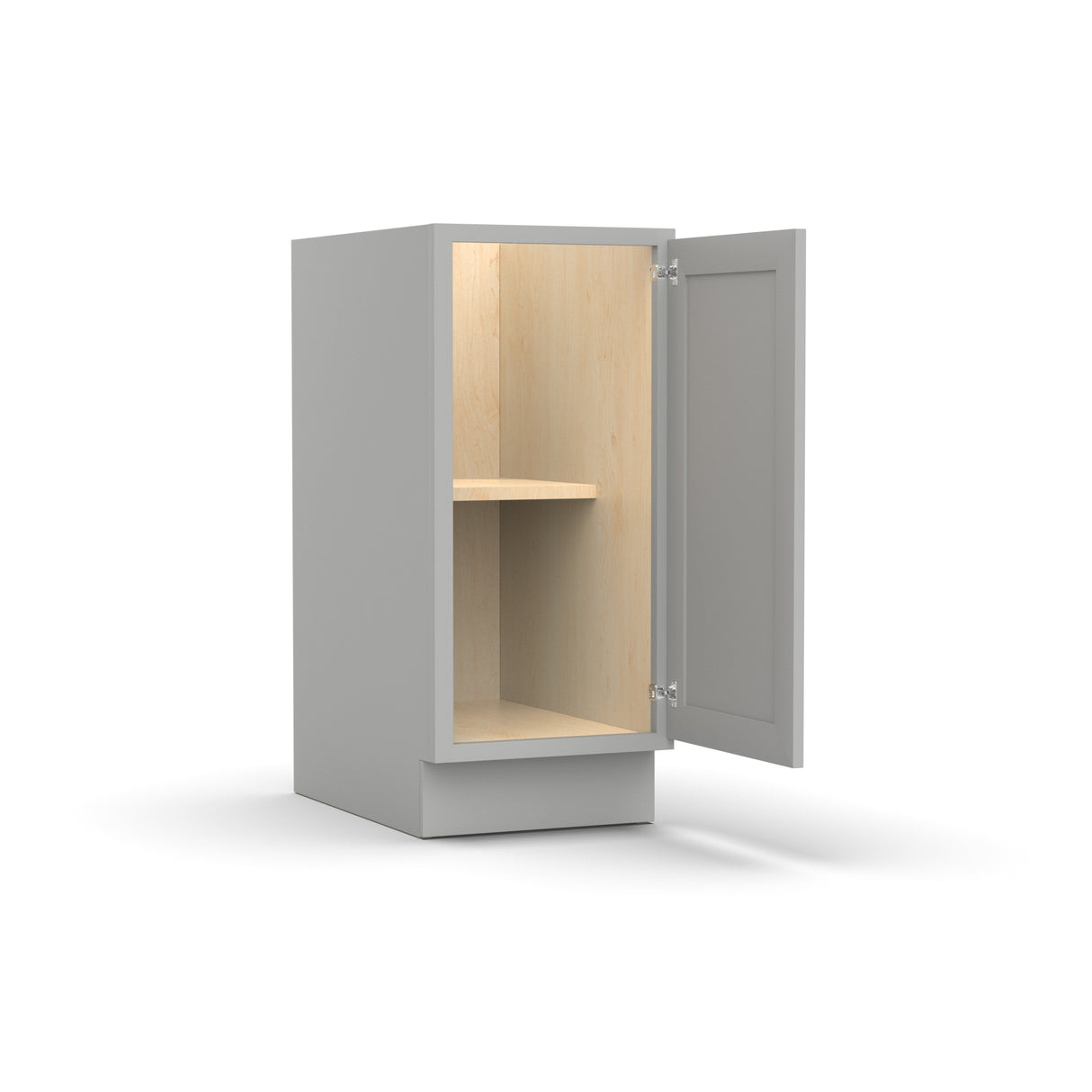 RTA - Liberty Shaker Ashen - Full Height Single Door Base Cabinets - 15"W x 34.5"H x 24"D