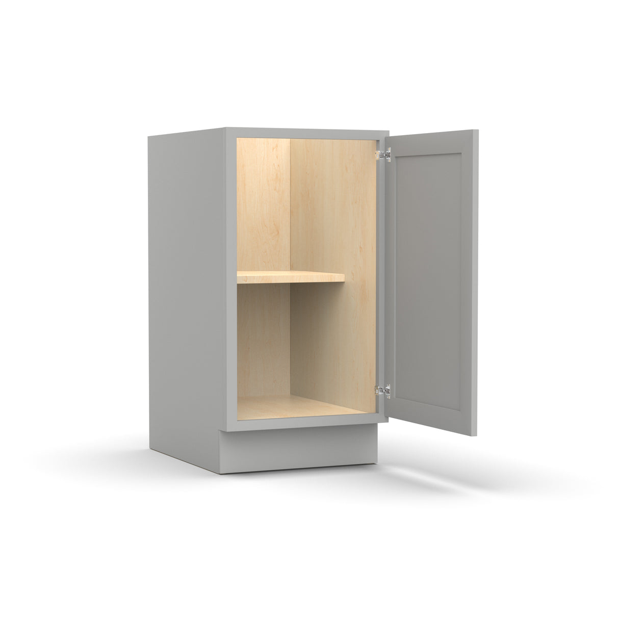 RTA - Liberty Shaker Ashen - Full Height Single Door Base Cabinets - 18"W x 34.5"H x 24"D