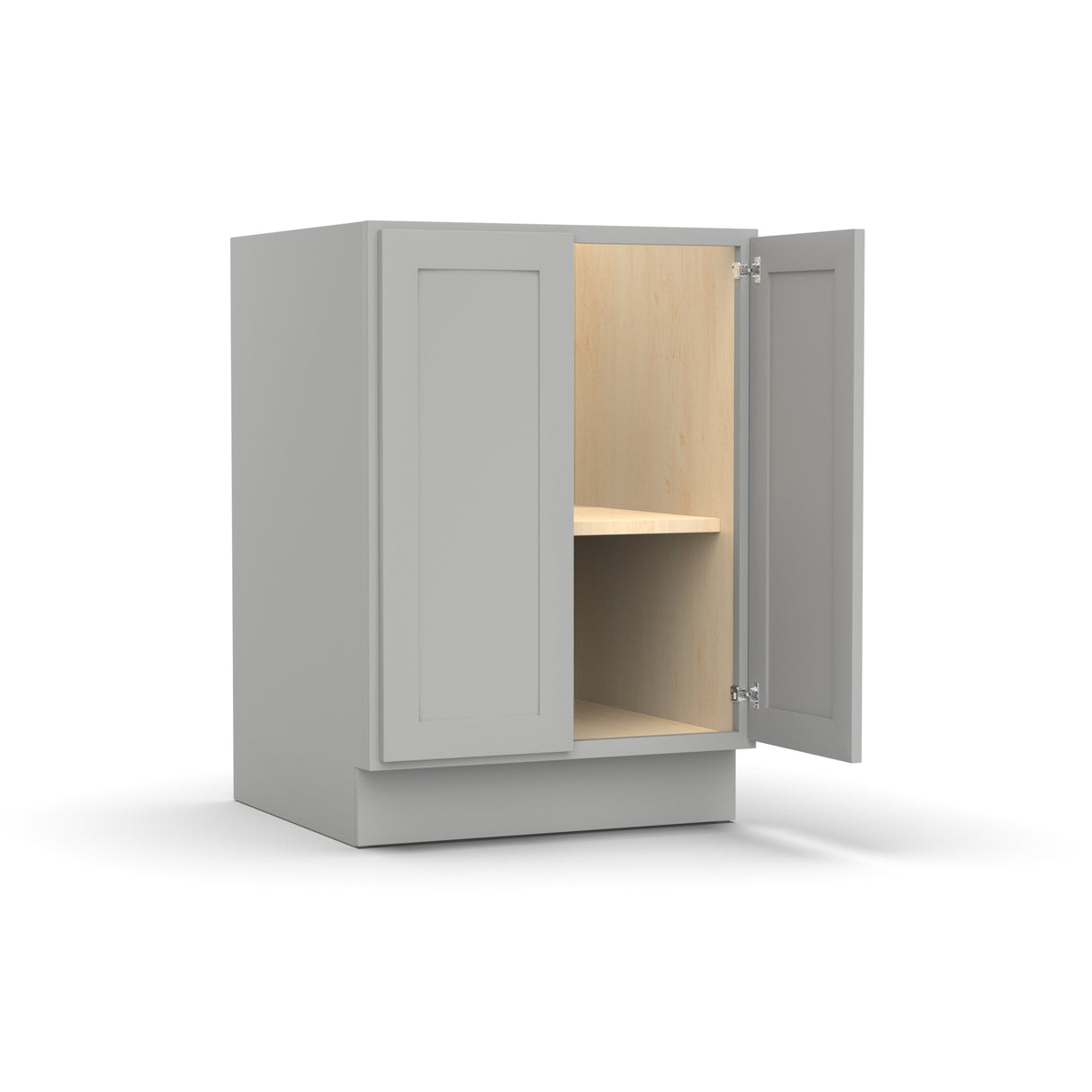 RTA - Liberty Shaker Ashen - Full Height Double Door Base Cabinets - 24"W x 34.5"H x 24"D