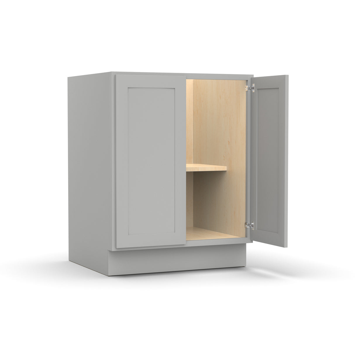 RTA - Liberty Shaker Ashen - Full Height Double Door Base Cabinets - 27"W x 34.5"H x 24"D