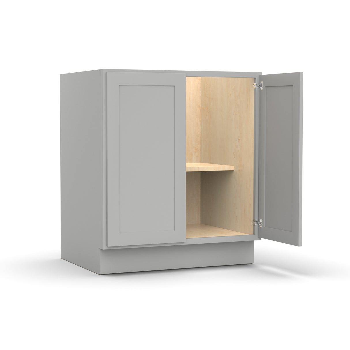 RTA - Liberty Shaker Ashen - Full Height Double Door Base Cabinets - 30"W x 34.5"H x 24"D