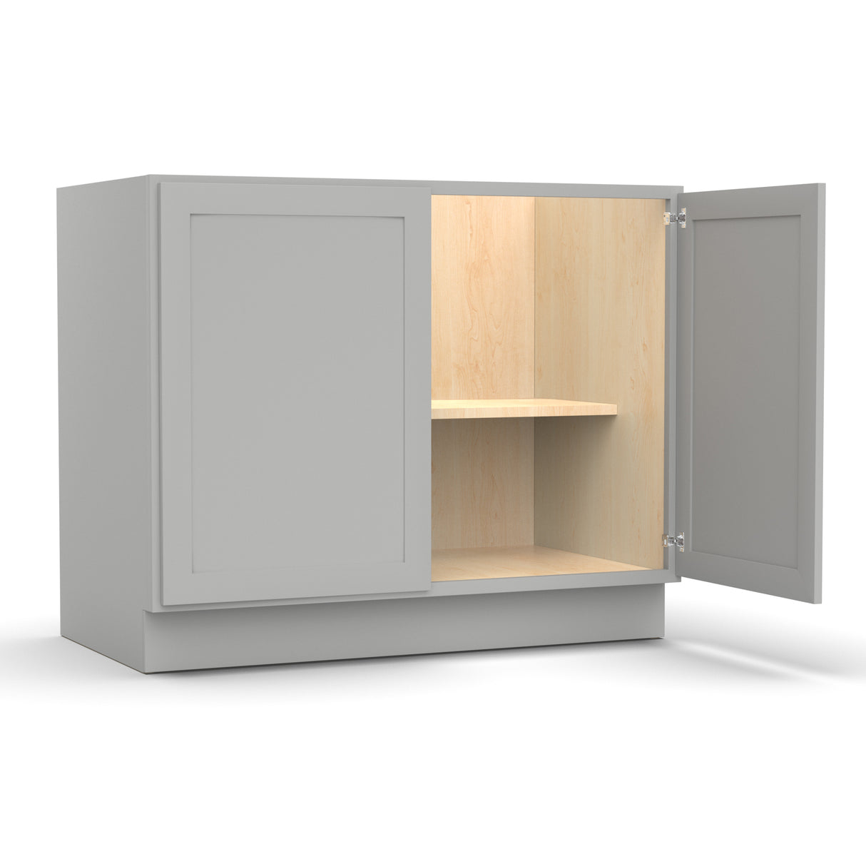 RTA - Liberty Shaker Ashen - Full Height Double Door Base Cabinets - 42"W x 34.5"H x 24"D