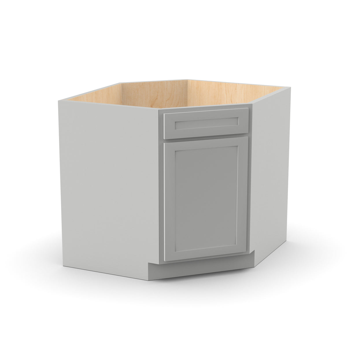 RTA - Liberty Shaker Ashen - Diagnonal Corner Sink Base Cabinets - 36"W x 34.5"H x 36"D