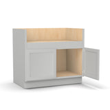 RTA - Liberty Shaker Ashen - Farm Sink Base Cabinets - 39"W x 34.5"H x 24"D