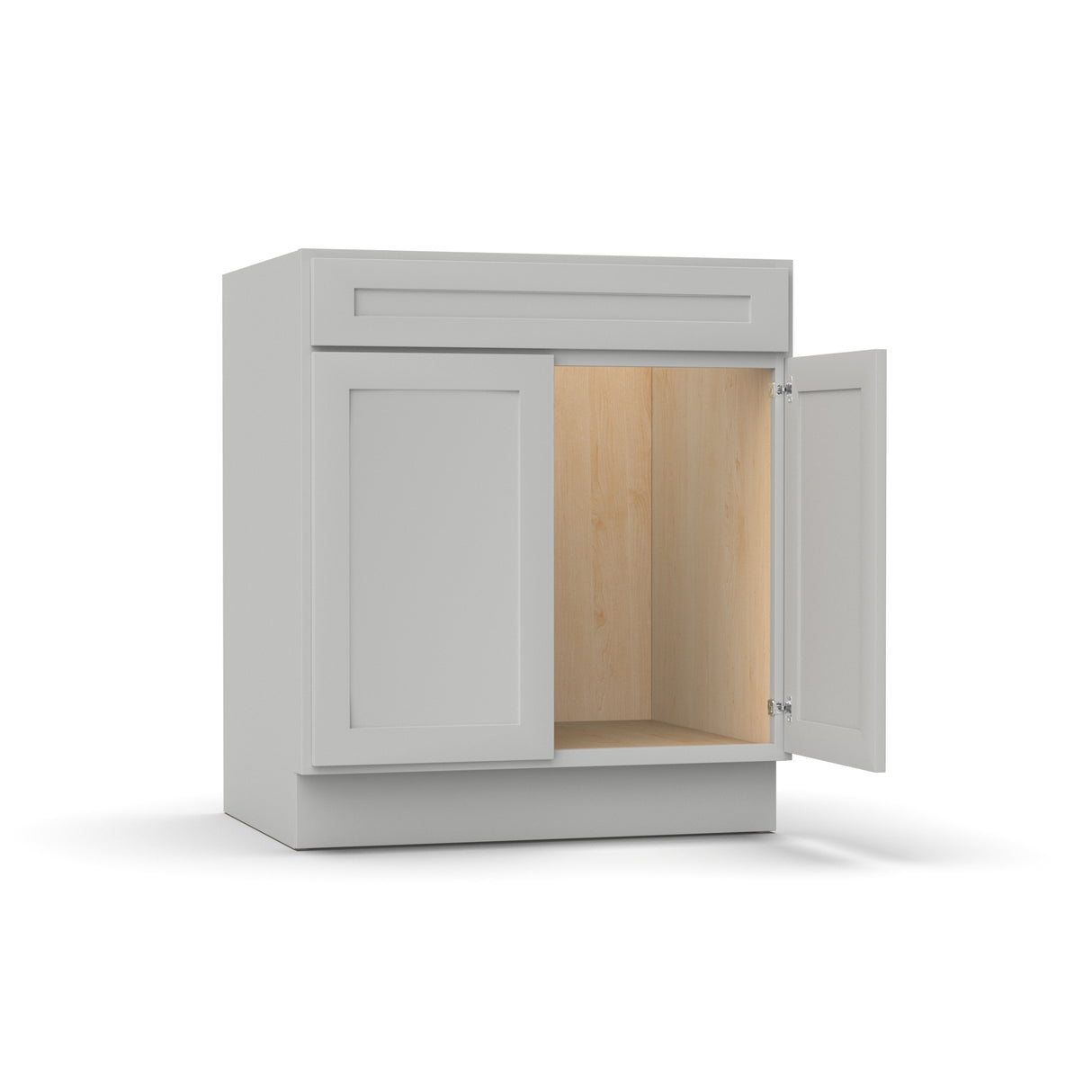 RTA - Liberty Shaker Ashen - Sink Base Cabinets - 30"W x 34.5"H x 24"D