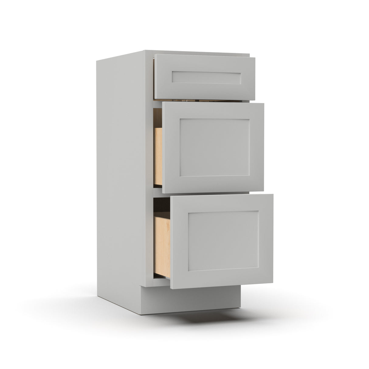 RTA - Liberty Shaker Ashen - Vanity Drawer Base Cabinets - 15"W x 34.5"H x 21"D