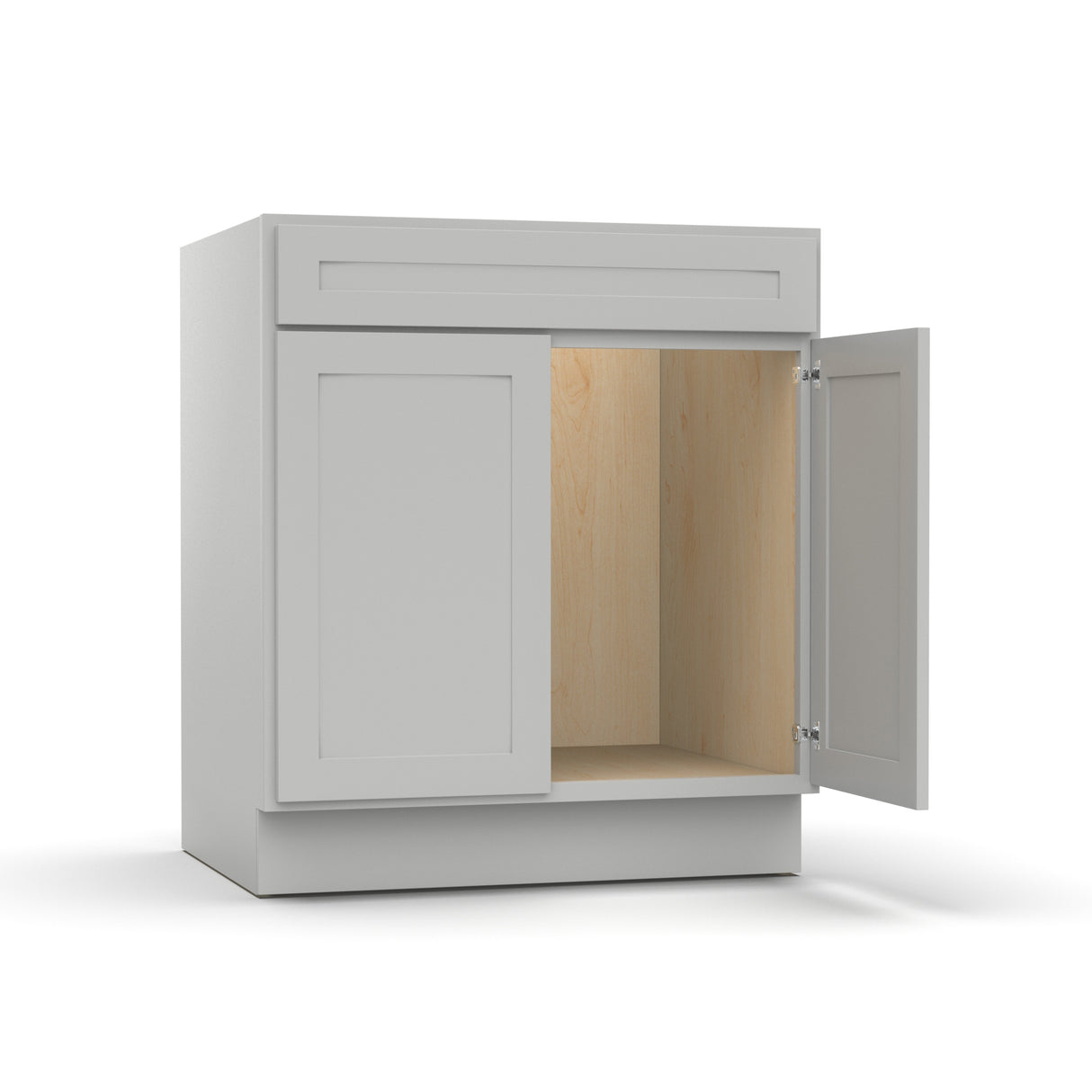 RTA - Liberty Shaker Ashen - Vanity Sink Base Cabinets - 30"W x 34.5"H x 21"D