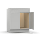RTA - Liberty Shaker Ashen - Vanity Sink Base Cabinets - 30"W x 34.5"H x 21"D