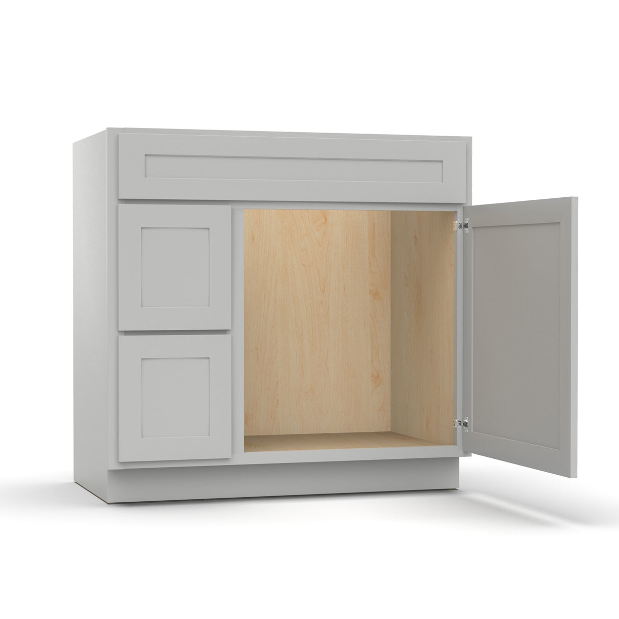 RTA - Liberty Shaker Ashen - Vanity Sink Drawer Base Cabinets - 36"W x 34.5"H x 21"D - LSA-VSD36L