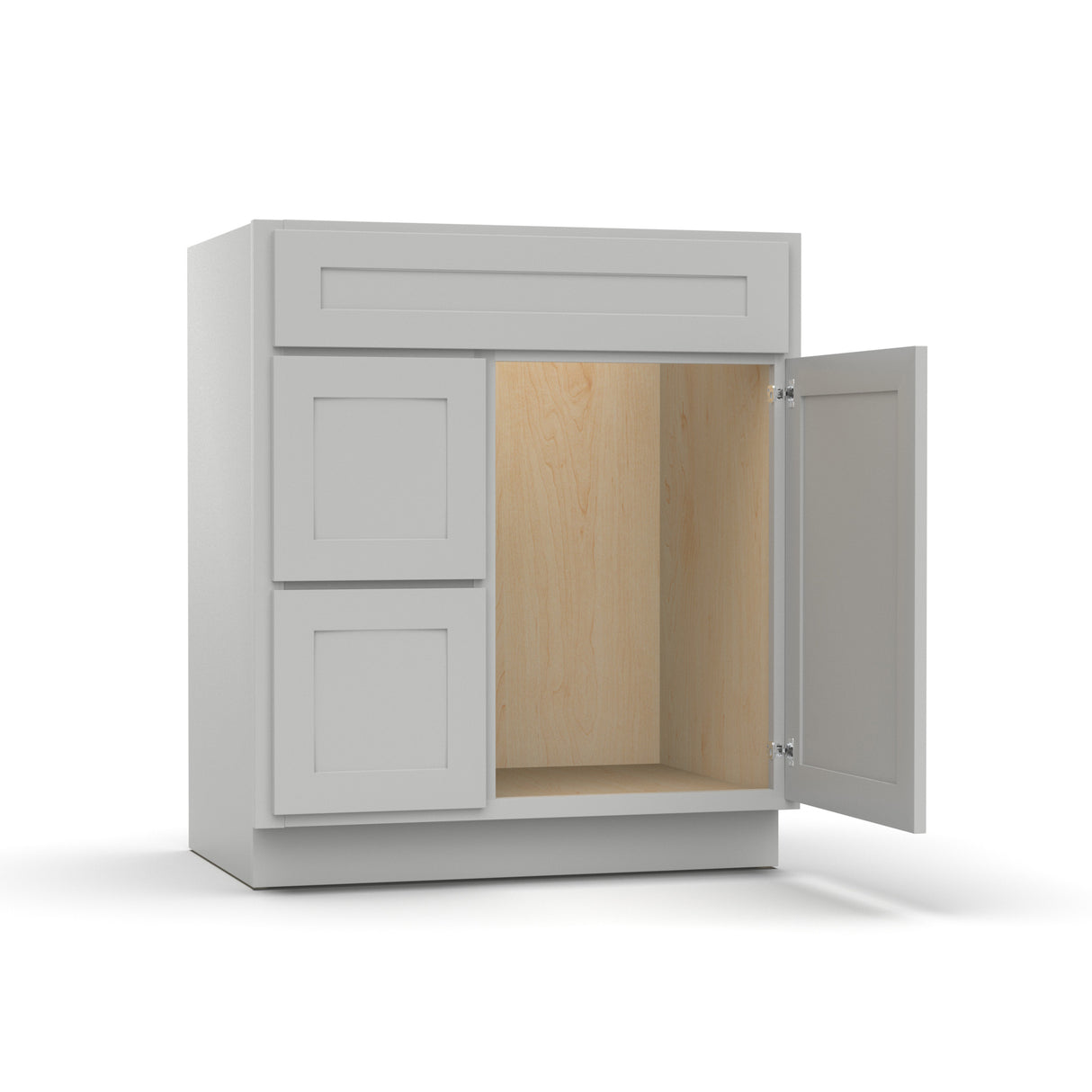 RTA - Liberty Shaker Ashen - Vanity Sink Drawer Base Cabinets - 30"W x 34.5"H x 21"D - LSK-VSDC30L