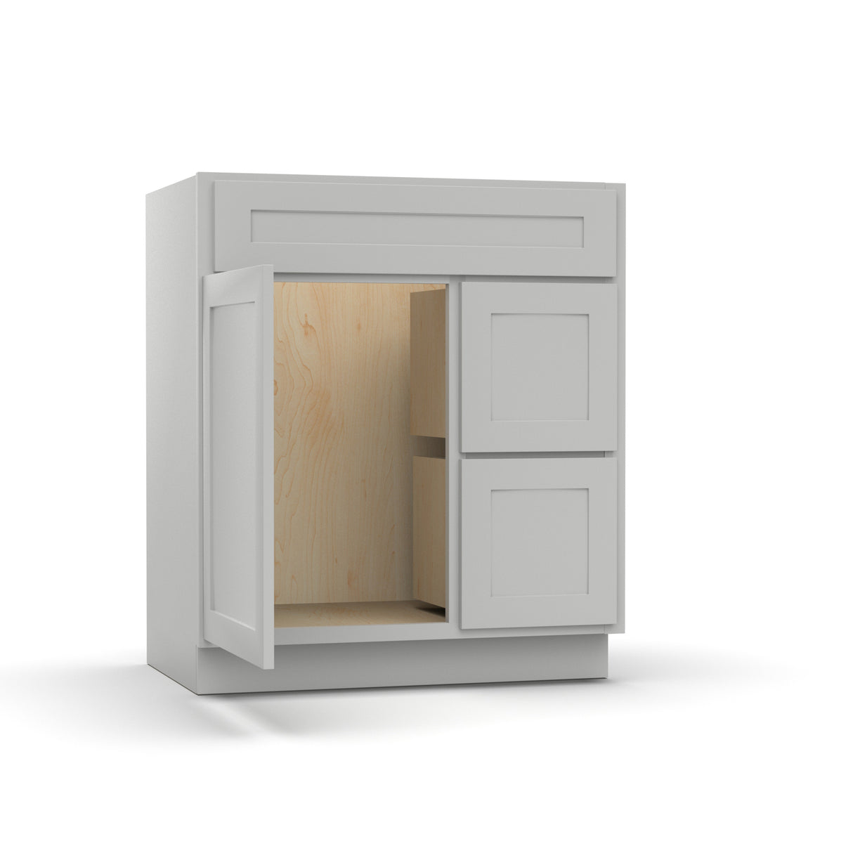 RTA - Liberty Shaker Ashen - Vanity Sink Drawer Base Cabinets - 30"W x 34.5"H x 21"D - LSK-VSDC30R