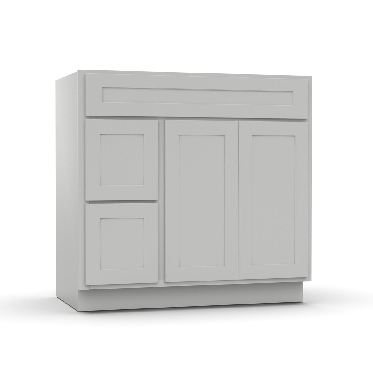 RTA - Liberty Shaker Ashen - Vanity Sink Drawer Base Cabinets - 36"W x 34.5"H x 21"D - LSK-VSDC36L