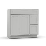 RTA - Liberty Shaker Ashen - Vanity Sink Drawer Base Cabinets - 36"W x 34.5"H x 21"D - LSK-VSDC36R