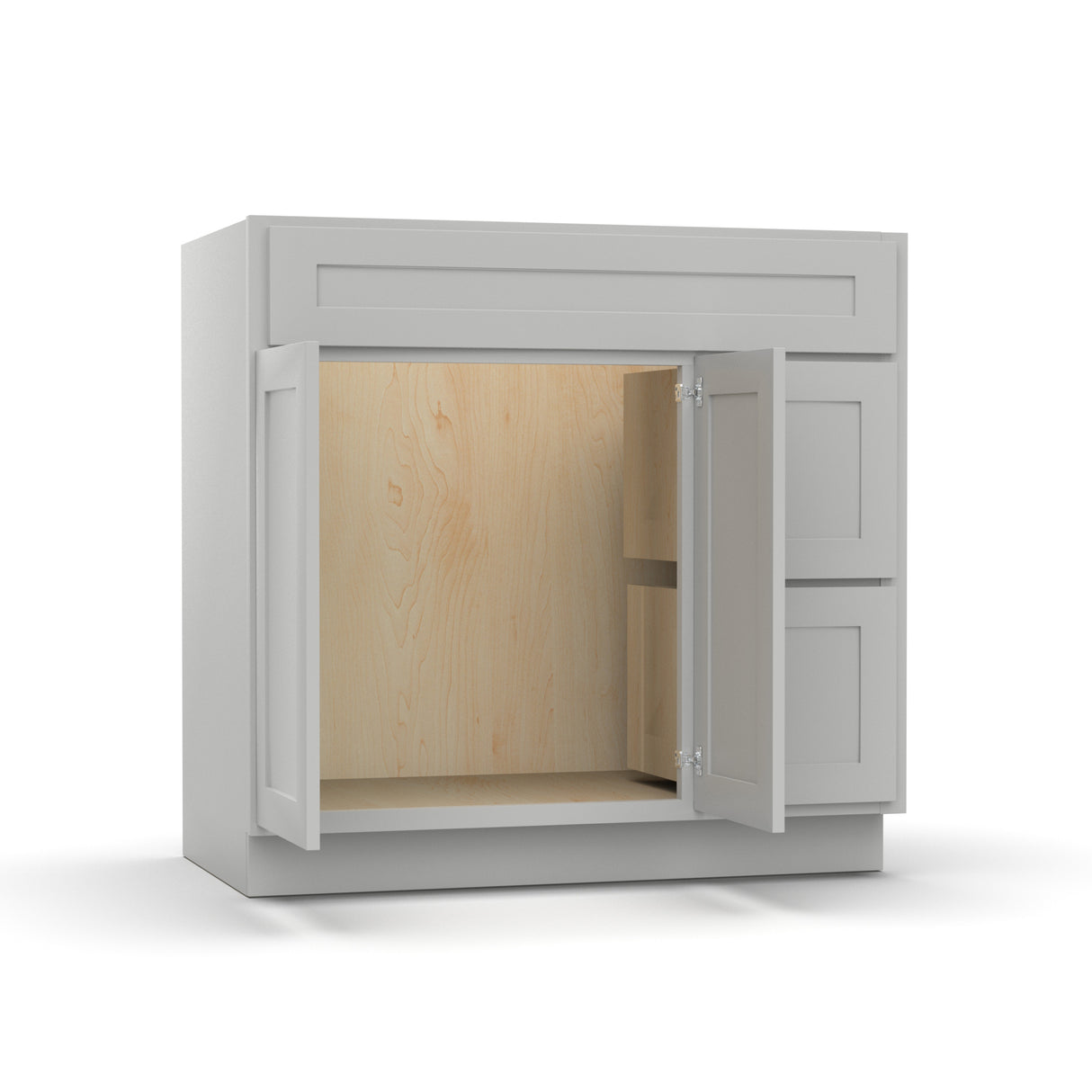 RTA - Liberty Shaker Ashen - Vanity Sink Drawer Base Cabinets - 36"W x 34.5"H x 21"D - LSK-VSDC36R