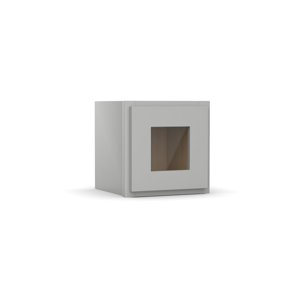RTA - Liberty Shaker Ashen - Single Glass Door Wall Cabinets - 12"W x 12"H x 12"D