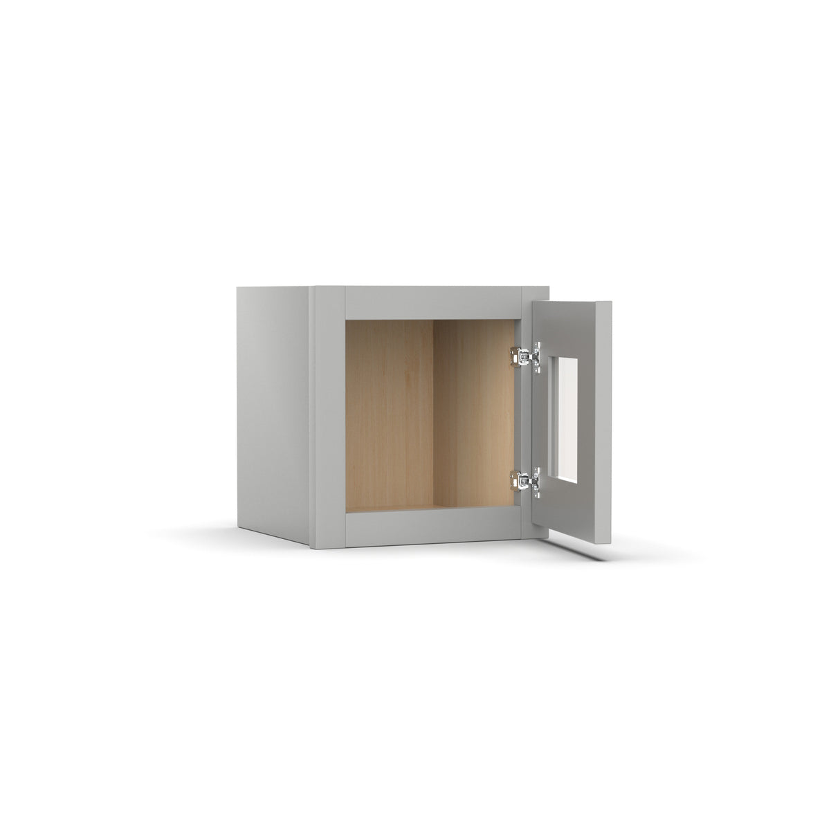 RTA - Liberty Shaker Ashen - Single Glass Door Wall Cabinets - 12"W x 12"H x 12"D