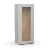 RTA - Liberty Shaker Ashen - Single Glass Door Wall Cabinets - 15"W x 36"H x 12"D
