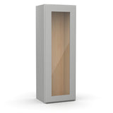 RTA - Liberty Shaker Ashen - Single Glass Door Wall Cabinets - 15"W x 42"H x 12"D