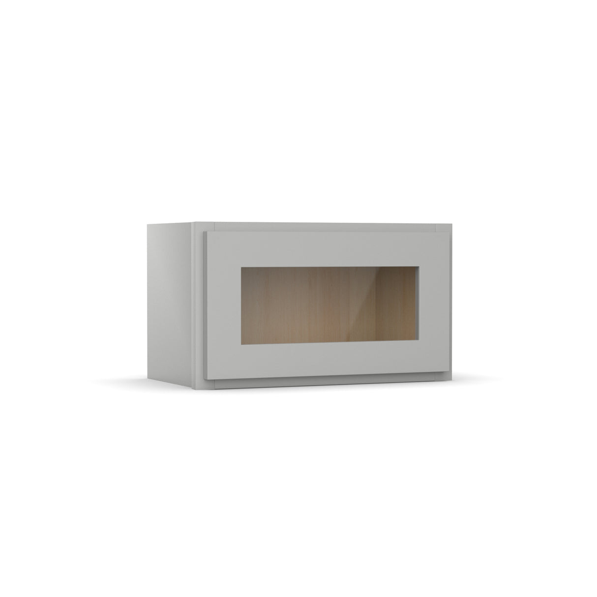 RTA - Liberty Shaker Ashen - Single Glass Door Wall Cabinets - 21"W x 12"H x 12"D