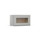 RTA - Liberty Shaker Ashen - Single Glass Door Wall Cabinets - 21"W x 12"H x 12"D