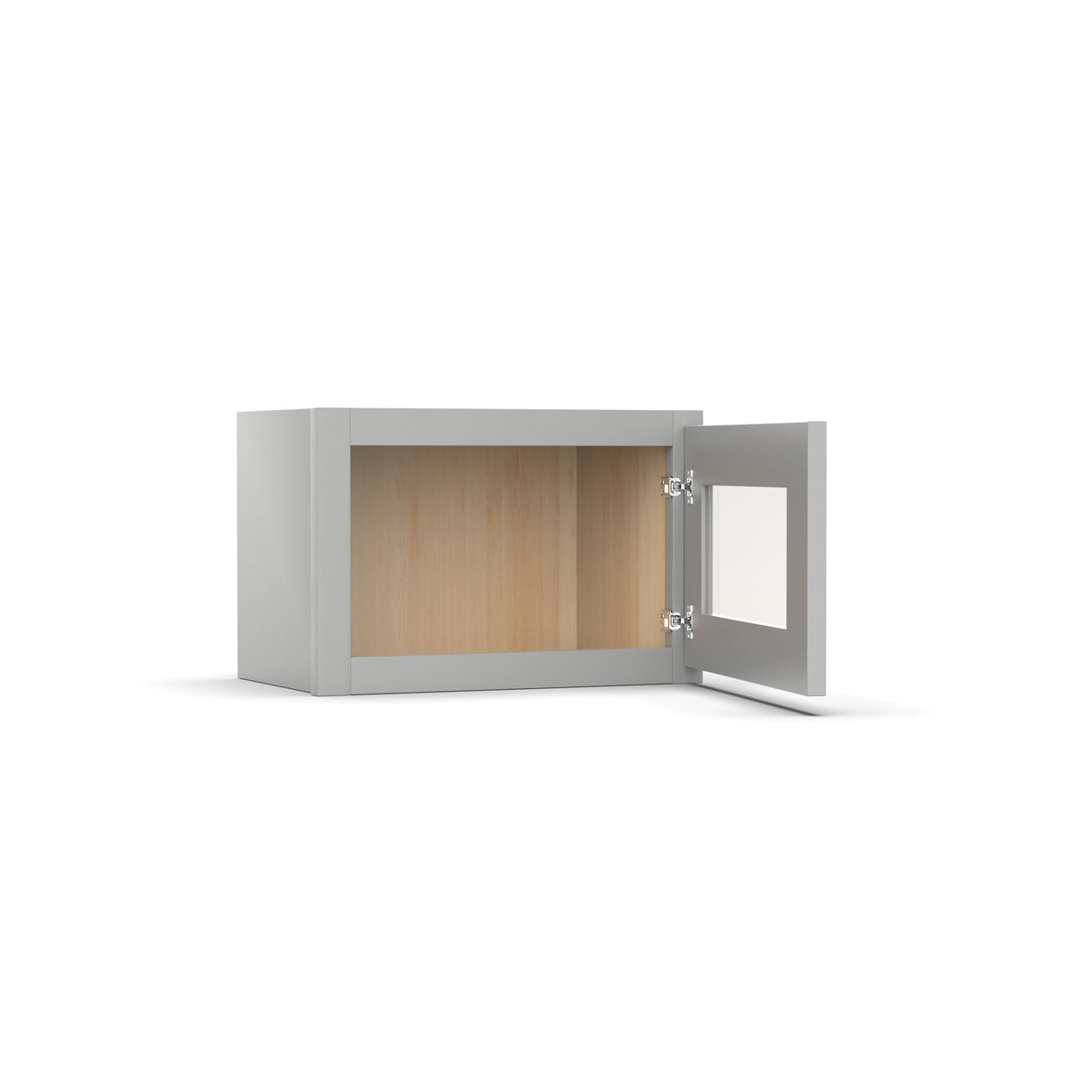 RTA - Liberty Shaker Ashen - Single Glass Door Wall Cabinets - 21"W x 12"H x 12"D