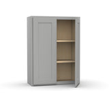 RTA - Liberty Shaker Ashen - 36"Height Double Door Wall Cabinets - 27"W x 36"H x 12"D