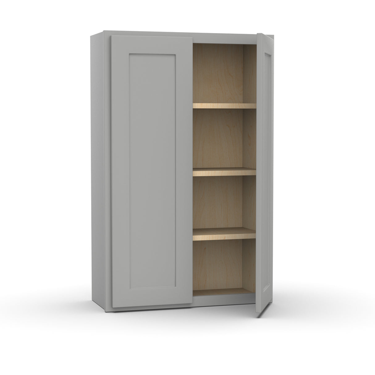 RTA - Liberty Shaker Ashen - 42"Height Double Door Wall Cabinets - 27"W x 42"H x 12"D - LSA-W2742