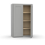 RTA - Liberty Shaker Ashen - 42"Height Double Door Wall Cabinets - 27"W x 42"H x 12"D - LSA-W2742