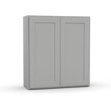 RTA - Liberty Shaker Ashen - 36"Height Double Door Wall Cabinets - 33"W x 36"H x 12"D
