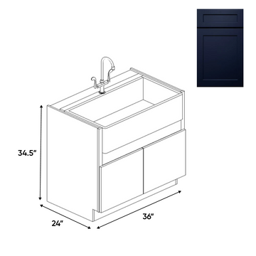 RTA - Liberty Shaker Blue - Farm Sink Base Cabinets - 36"W x 34.5"H x 24"D - LSB-FS36