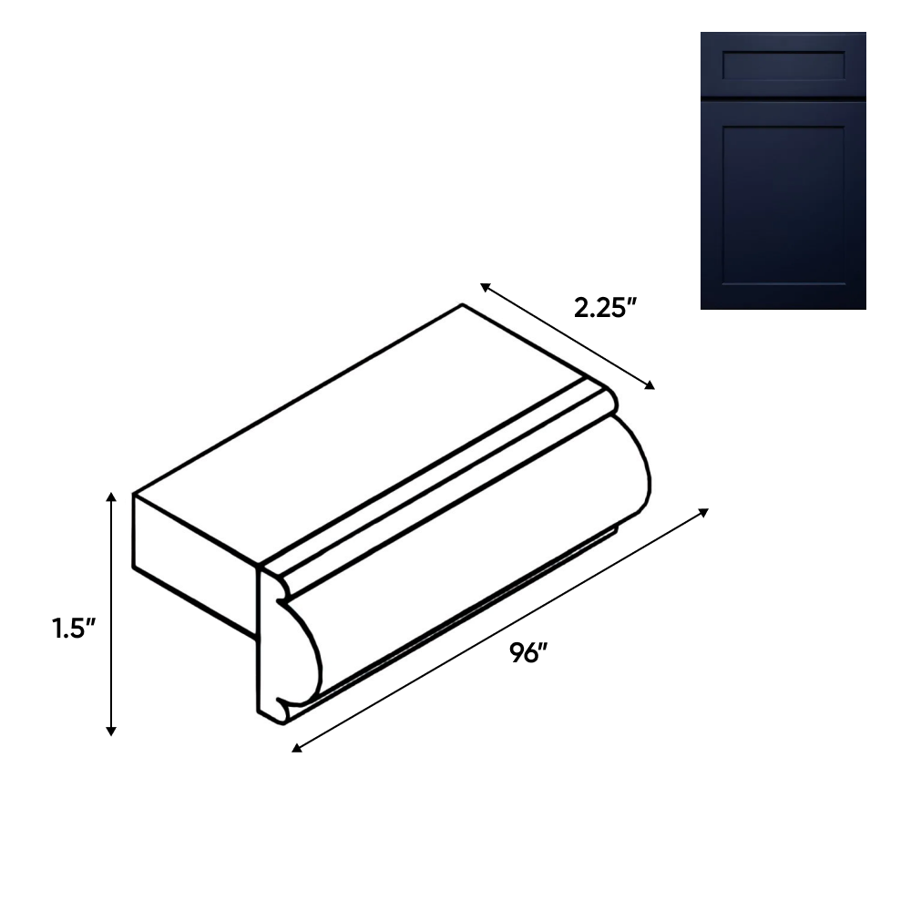 Liberty Shaker Blue - Trims - 96"W x 1.5"H x 1.5"D - LSB-LVB - Pre Assembled