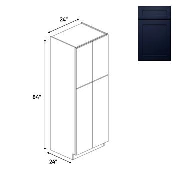 RTA - Liberty Shaker Blue - Double Door Pantry Cabinets - 24"W x 84"H x 24"D - LSB-TP248424