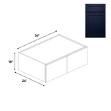 RTA - Liberty Shaker Blue - 24"Deep Double Door Wall Cabinets - 36"W x 18"H x 24"D - LSB-W361824
