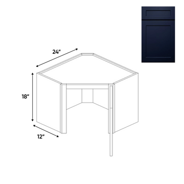 RTA - Liberty Shaker Blue - Diagonal Corner Wall Cabinets - 24"W x 18"H x 12"D - LSB-WDC2418G