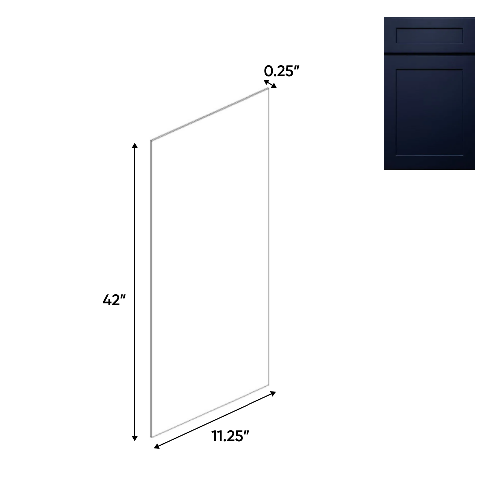 Liberty Shaker Blue - Wall Side Finished Skin - 11.25"W x 42"H x 0.25"D - PRE Assembled