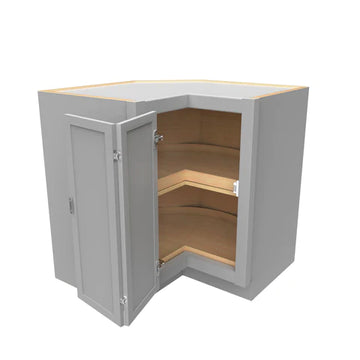 Shaker Grey - Lazy Susan Base Cabinet w/ Wood Tray - 33W x 34.5H x 24D