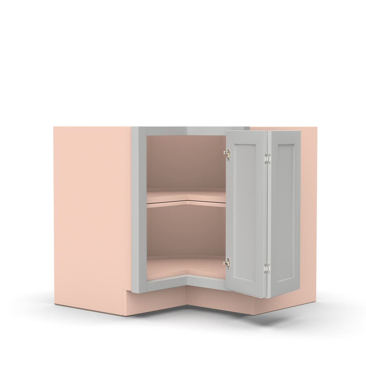 Liberty Shaker Ashen - 33 Inch Lazy Susan Base Cabinet - 33" Width x 34.5" Height x 24" Depth