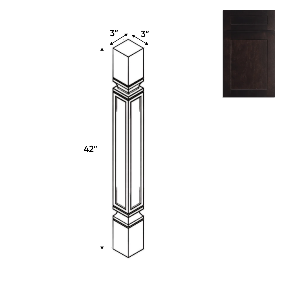 RTA - Liberty Shaker Espresso - Structural - 3"W x 42"H x 3"D