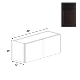 RTA - Liberty Shaker Espresso - 21"Height Double Door Wall Cabinets - 30"W x 21"H x 12"D