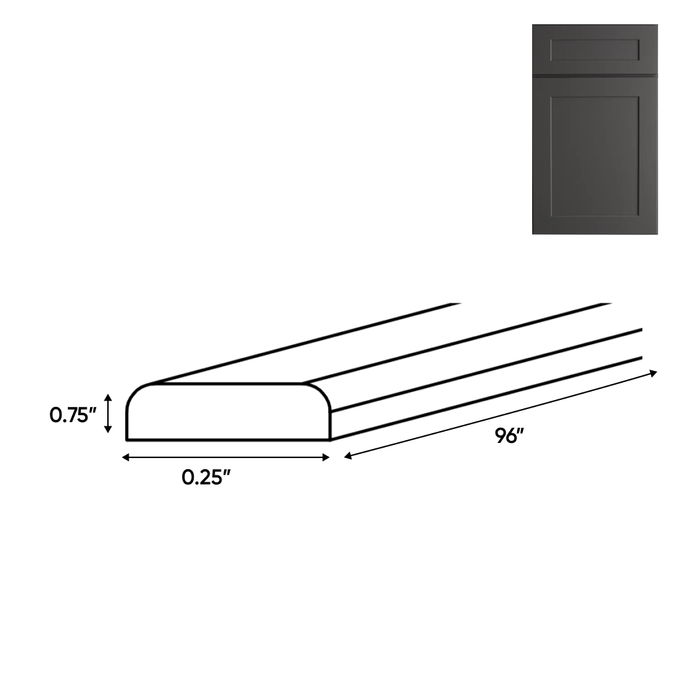 RTA - Liberty Shaker Grey - Batten Molding - 96"W x 0.75"H x 0.25"D