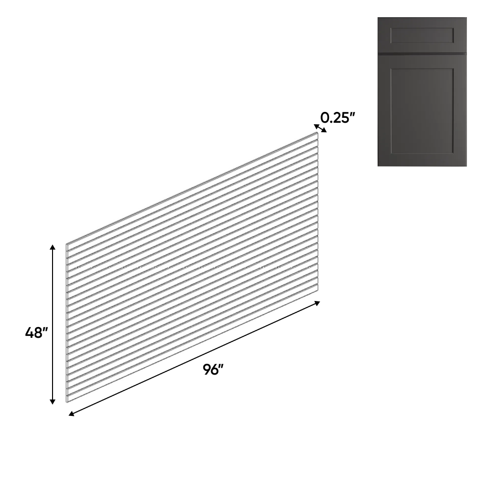 RTA - Liberty Shaker Grey - Beaded Panels - 48"W x 96"H x 0.25"D